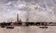 Eugene Boudin Le Port a Anvers oil on canvas